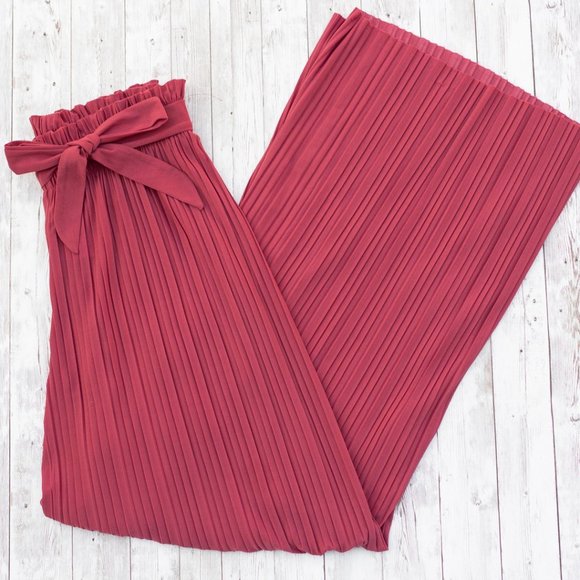Pants - High Waisted Palazzo Accordian Pants